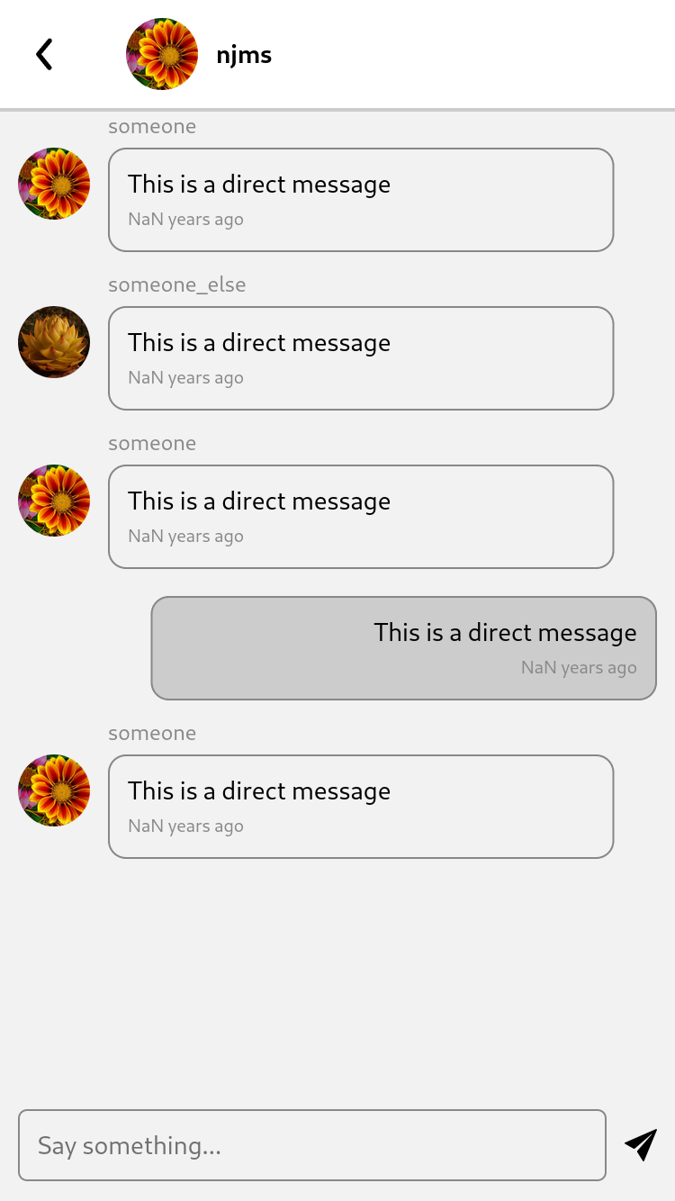 A screenshot of a conversation over direct messaging